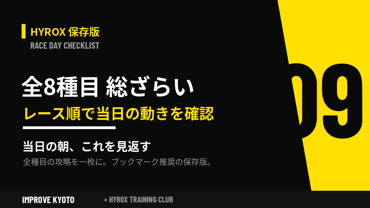 【保存版】HYROX全8種目をレース順で総ざらい&当日の動き