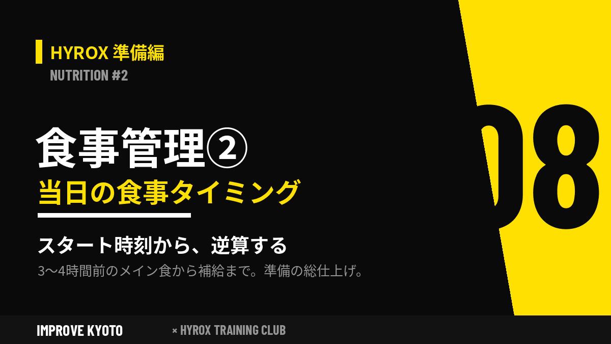 HYROXの食事管理②|大会当日の食事タイミング